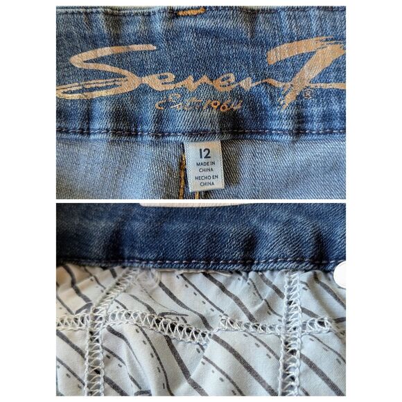 Seven7 Tummyless High Rise Skinny distressed denim jeans  Sz 12 - Picture 6 of 10